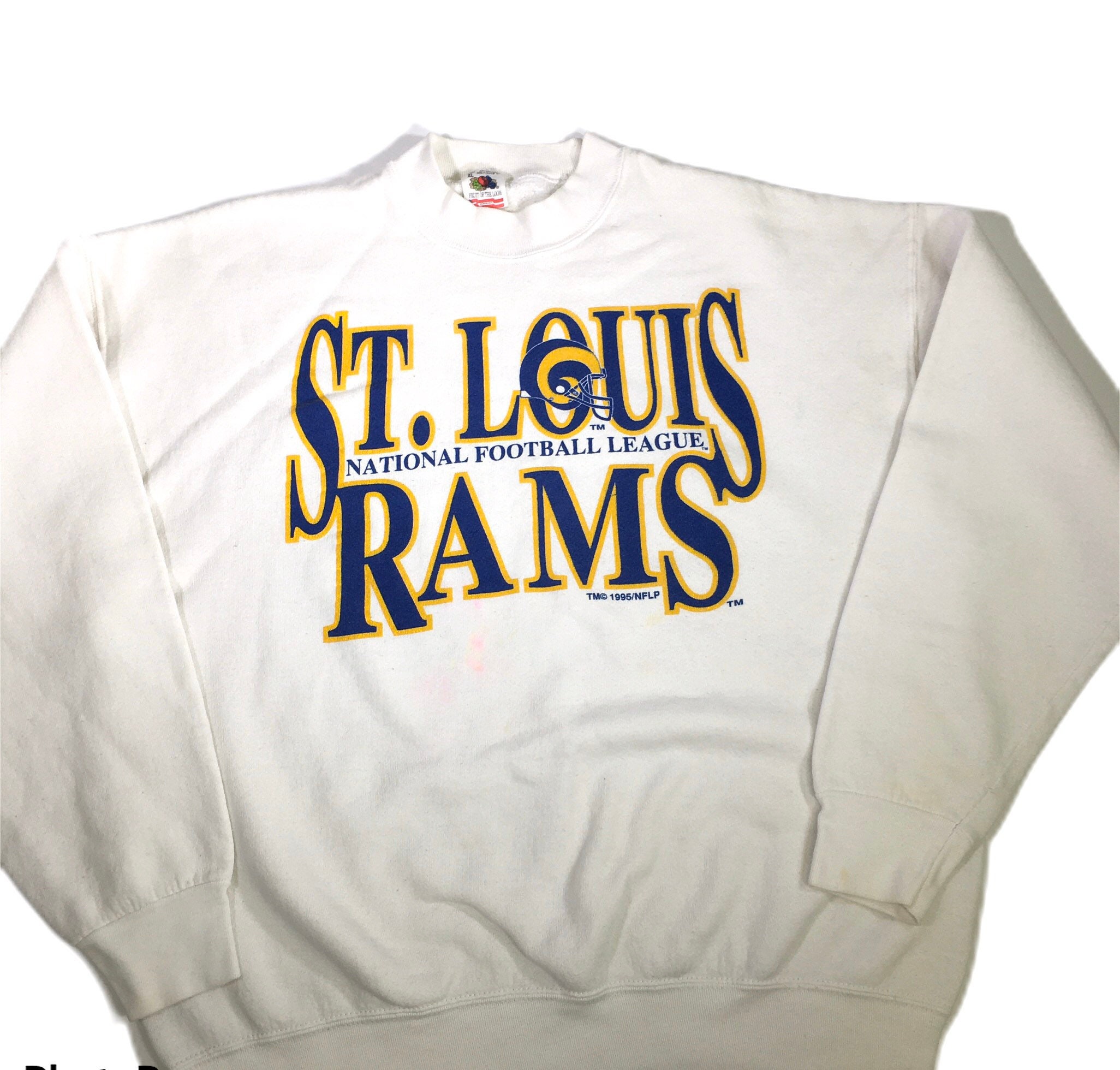 Vintage 1995 Nflp St Louis Rams Football Team Men's 90's Nfl 50/50 Sweatshirt Xl Retro