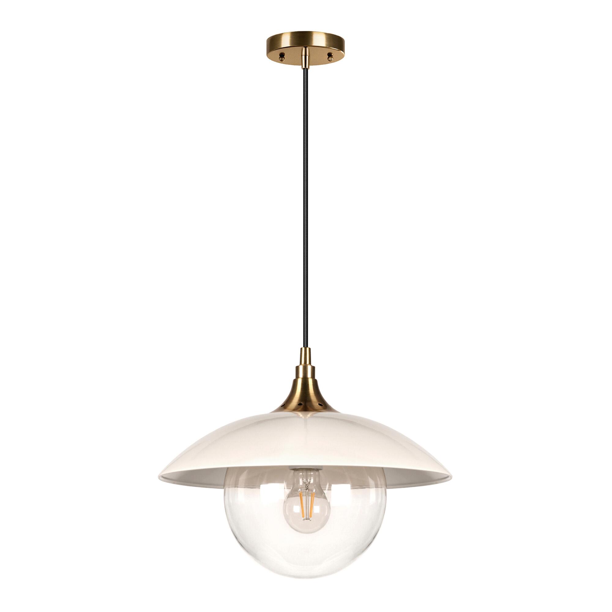 Glass and Metal Dome Alice Pendant Lamp: Black by World Market