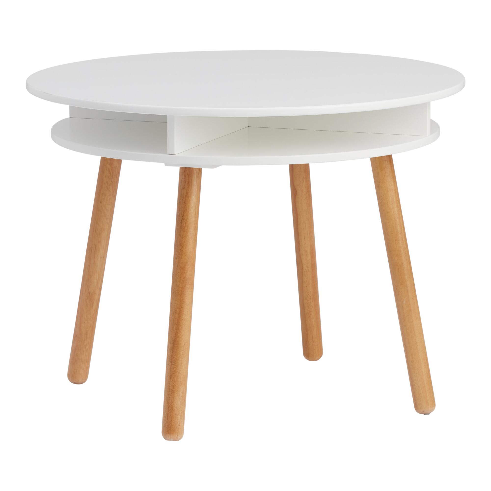 White and Natural Wood Elliot Kids Storage Table - Water Hyacinth by World Market