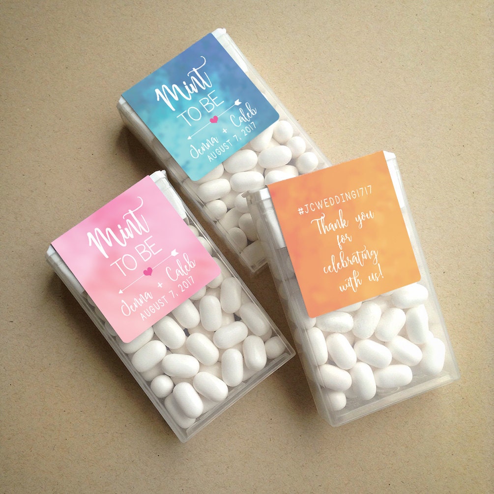 Wraparound Watercolor Mint To Be Tic Tac Favor Labels Labels To Mints Favors