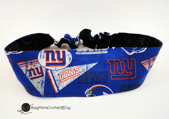 Handmade Giants Inspired Fabric Headband, Handmade, Elastic Sports Hair Wrap, Yoga Headband