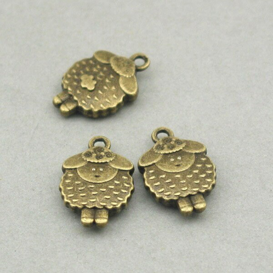 Sheep Charms, Ram Pendant Beads, Up To 8 Pcs, Antique Bronze 12x19mm cm0858B