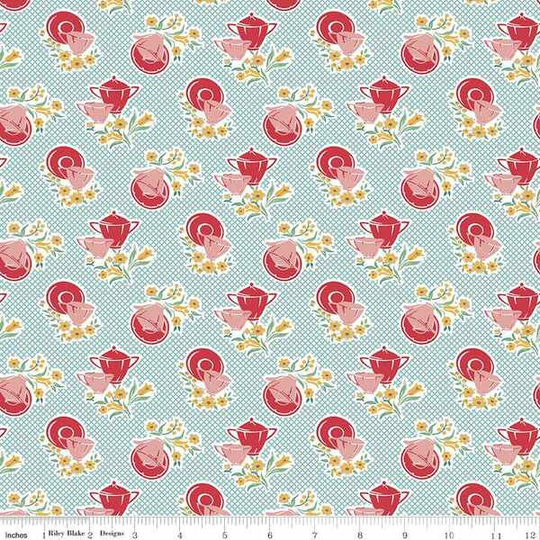 Cook Book Collection Dishes Cottage Yardage | 43" X 44" Wide By Lori Holt Of Bee in My Bonnet For Riley Blake Designs C11752 Cottage