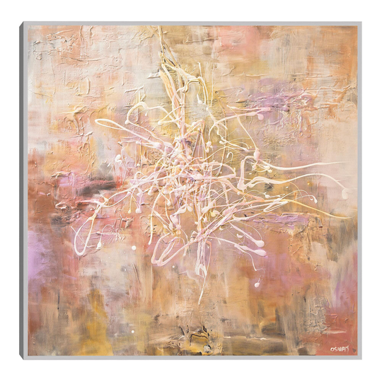 The String by Osnat Tzadok Framed Canvas Wall Art: Pink/Natural - Large by World Market