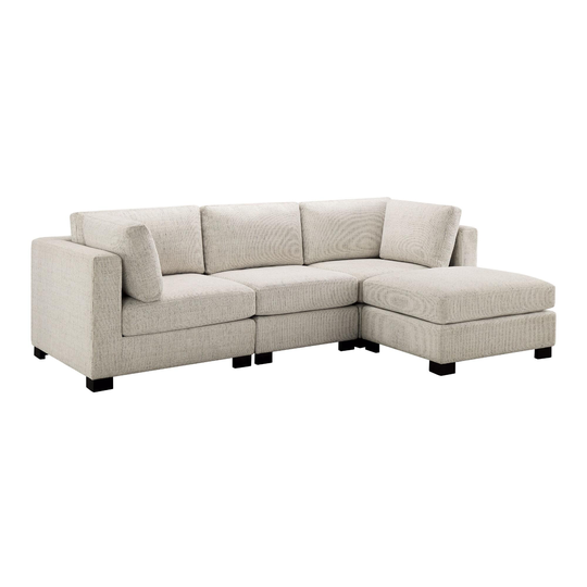 Cream Track Arm Hayes 4 Piece L Modular Sectional Sofa by World Market