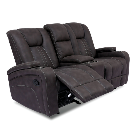 Furniture of America Widdie Casual Dark Gray Polyester/Blend Reclining Loveseat | IDF-9903-LV