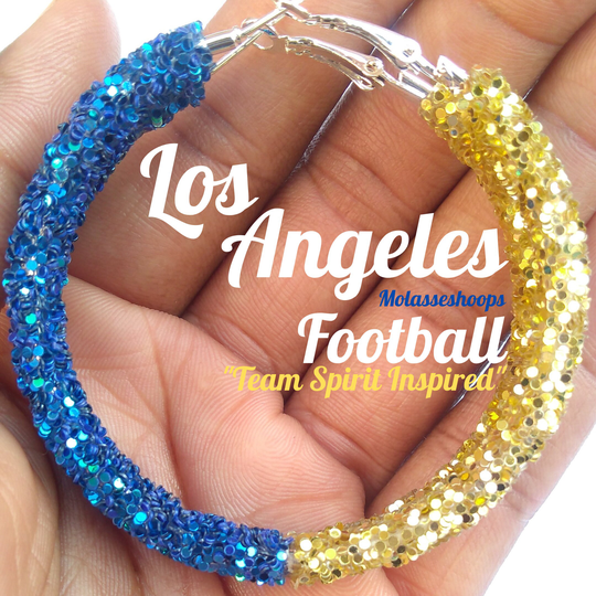 Los Angeles Football Lightweight "Sparkle" Hoop Earrings Custom Item Now in Stock