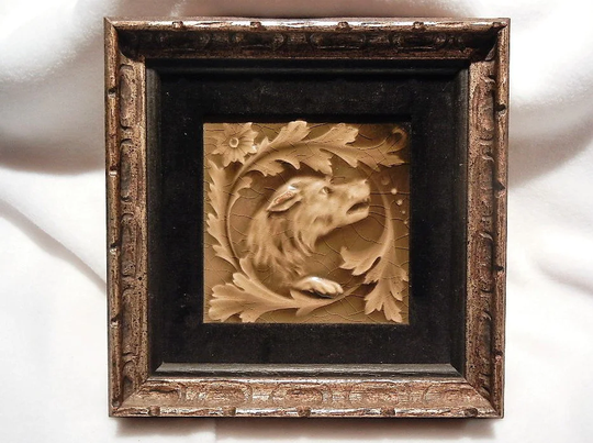 Antique American Encaustic Tile Company, Wolf, C. 1910