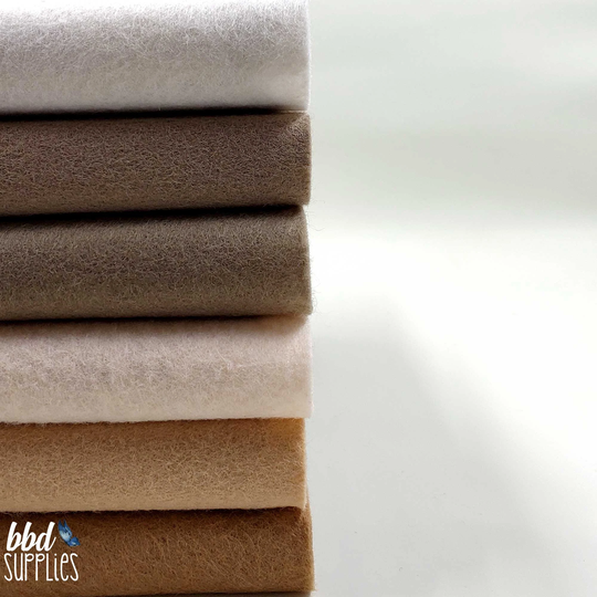 Wool Blend Felt Sheets Collection | Coffee Shoppe Colors 6 Sheets You Choose Size