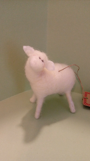 Two | 2 Sheep Felted Wool & Wire Ornament