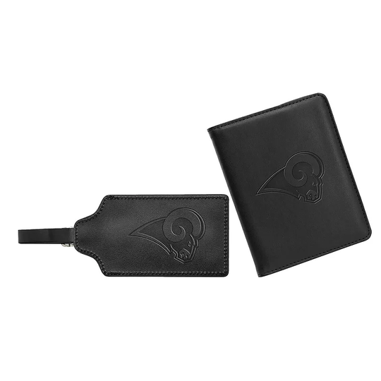 Los Angeles Rams Leather Luggage Tag Set, Black