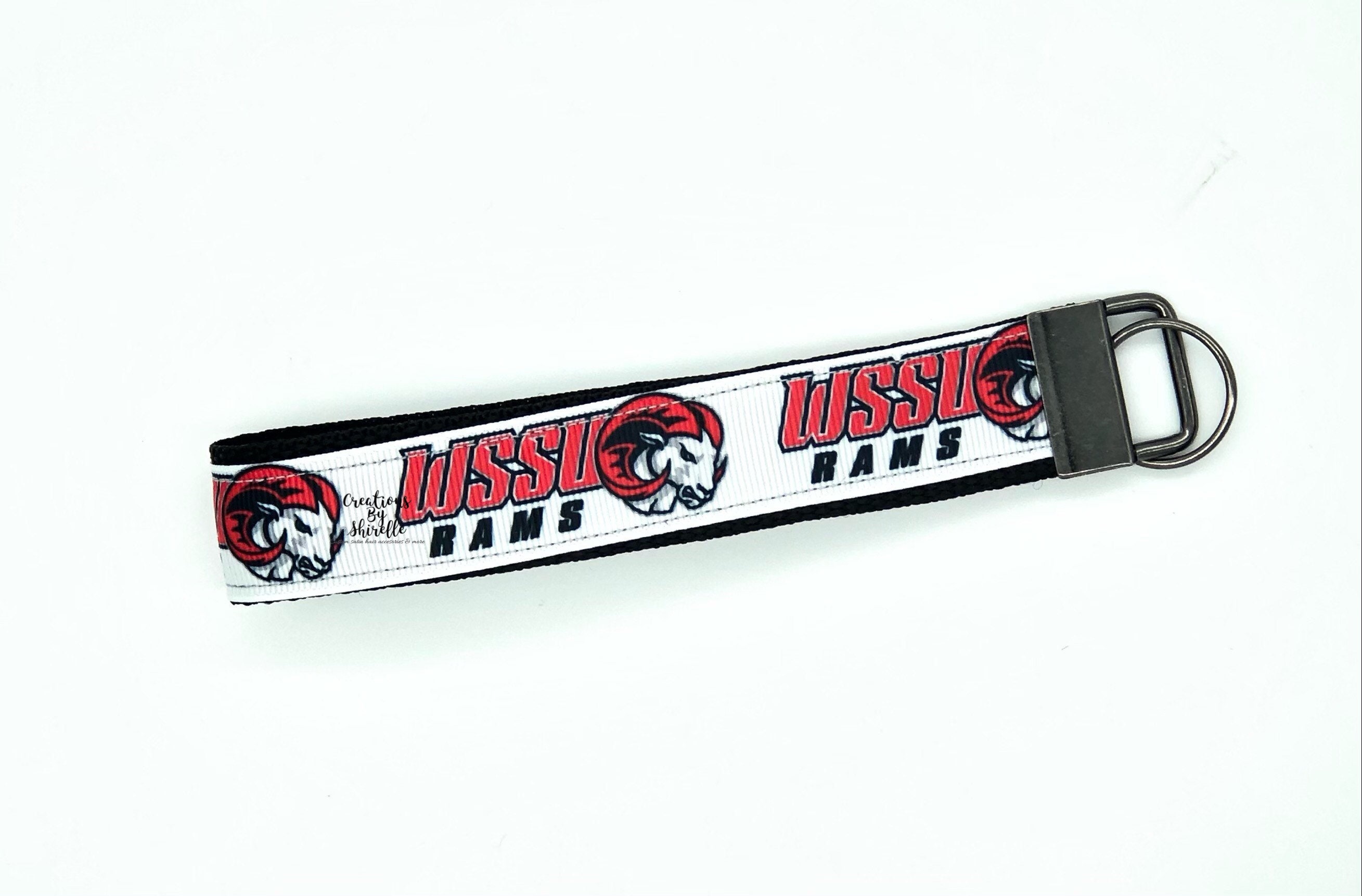 Winston Salem State University Keychain | Wssu Rams Black & Red Key Fob Satin Rams