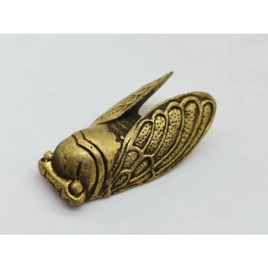 Solid Pure Copper Tea Pet Cicada Sculpture/Home Study Desktop Ornaments