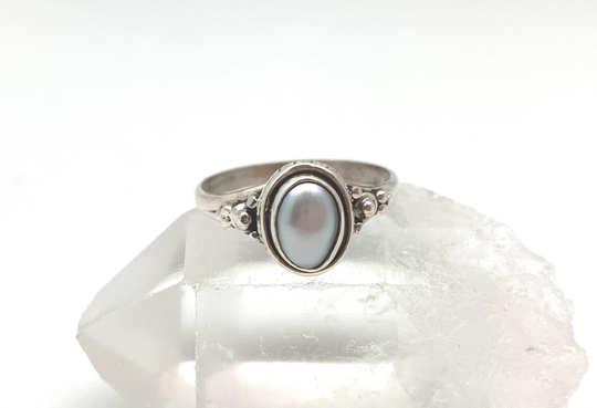 Pearl Silver Ring/sterling Natural June Birthstone White Everyday Size 5, 6, 7, 8, 9/ 925