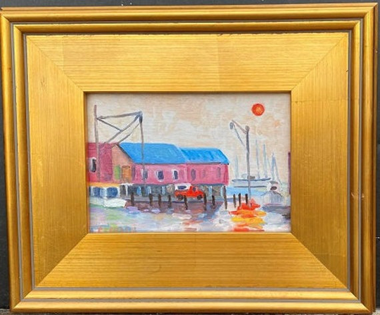 Chesapeake Bay Oil Painting-J.m. Clayton Seafood, Cambridge, Md. 5x7 On Linen Panel. Framed Or Unframed. Giclée Print Available