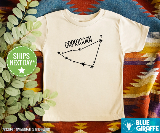 Capricorn Kids Shirt, Cute Constellation Toddler Zodiac Natural Colored Tee