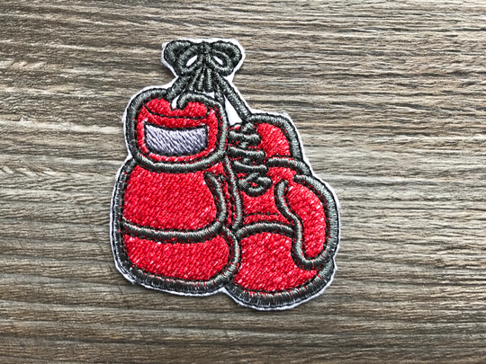Red Boxing Gloves Boxer Embroidery Patch Iron Or Sew On Clothing Clothes Sweatshirt Shirt Coat Jacket Bag Hat Cap