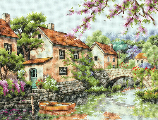 Village Canal Cross Stitch Kit By Dimensions