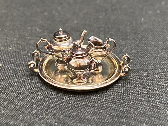 1/2 Miniature Silver Tea Set By Pete Acquisto