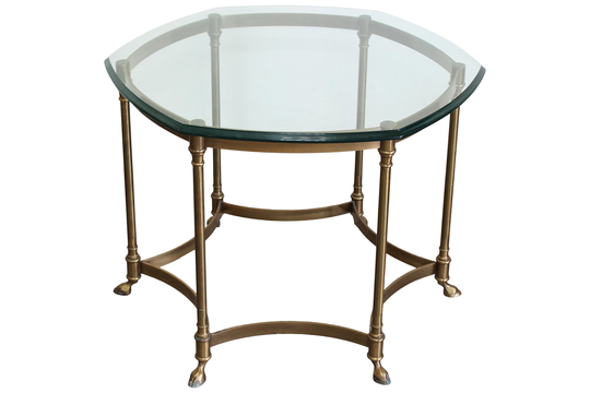 Vintage Brass Rams Hoof Side Table