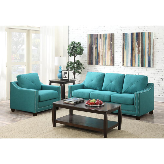 Picket House Furnishings Mauldin Modern Polyester/Polyester Blend Teal Living Room Set in Green | UMO087SC2PC