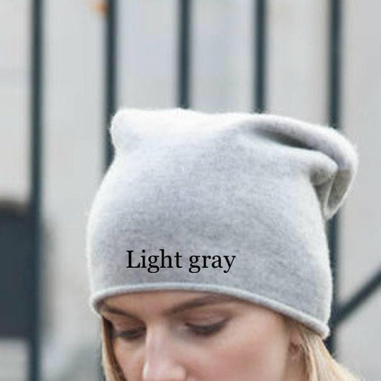 Cashmere Blend Han Knitted Beanie, Slouchy Beanie