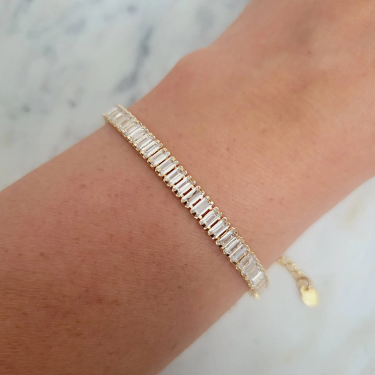 Tennis Bracelet Gold Bracelet For Women Stacking Bracelet, Delicate Minimalist Gift Her