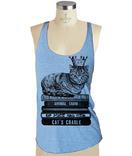 Cat Shirt Crown Tank Top Shirt - Tri-Blend Workout Cat Tank 8 Color Options Available in Sizes S, M, L