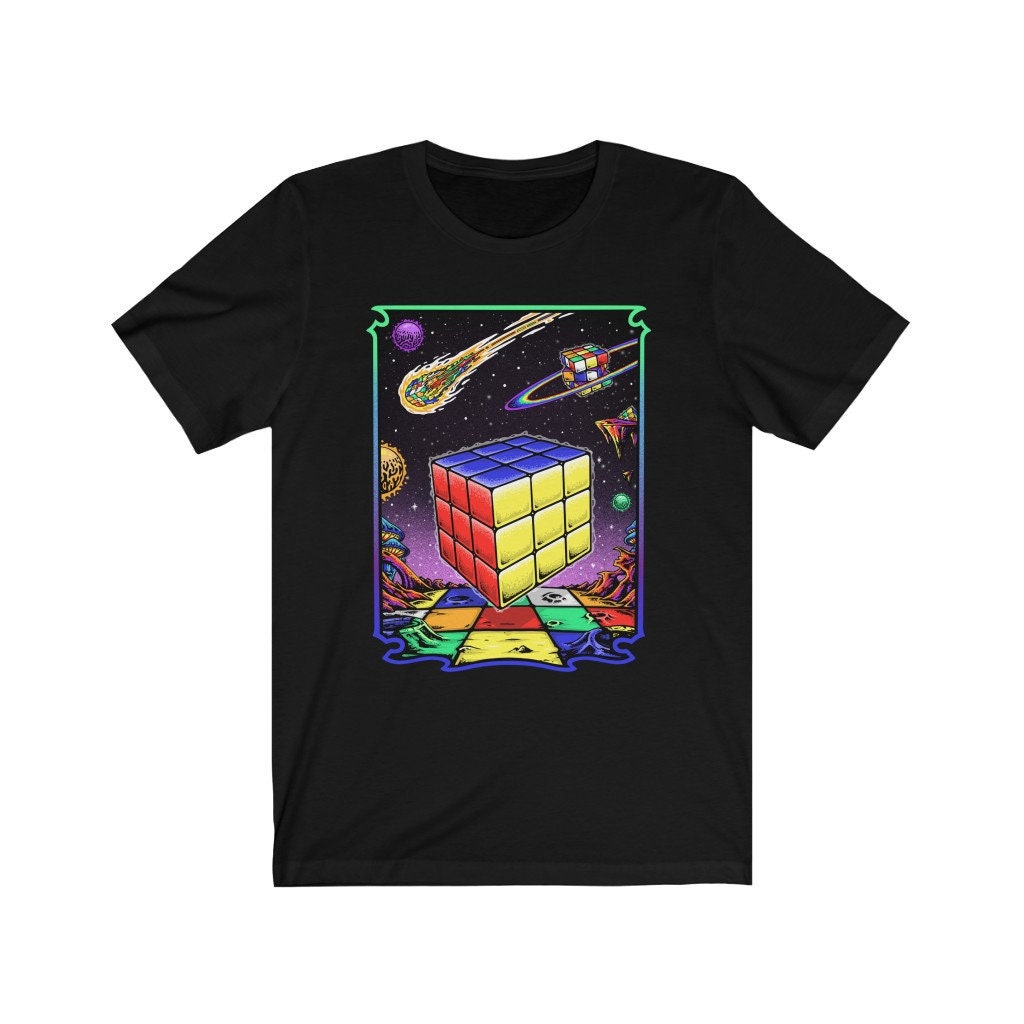 Psychedelic Rubik's Cube Shirt | Adult Sizes - Soft Cotton T-Shirt, Fun Gift, Multiple Colors Available