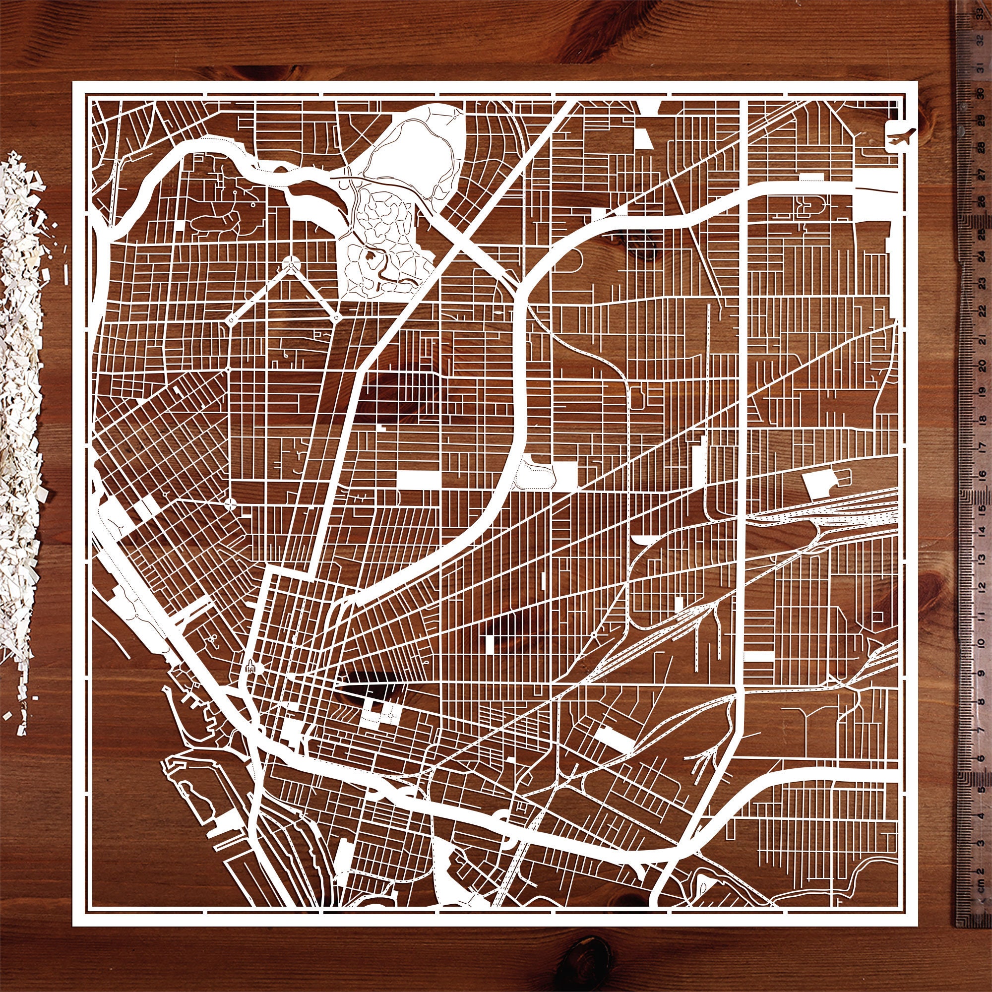 Buffalo, Long Island, Paper Cut Map1212 In. Art Ideal Gifts