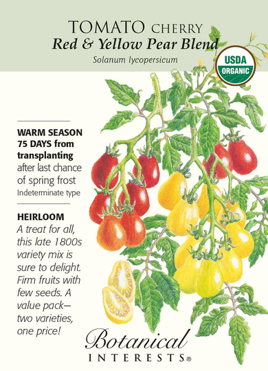 Red & Yellow Pear Blend Tomato - 30 Seeds Organic Botanical Interests