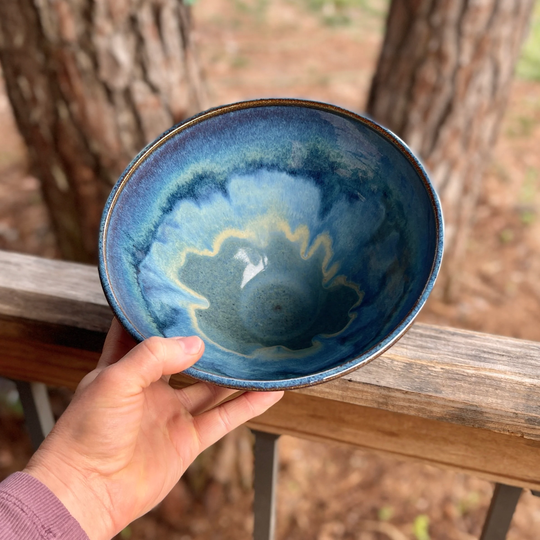54Oz Pho Bowl | Deep Version in Abyss Glaze. Wheel Thrown Stoneware Pottery. Dishwasher Safe. Stackable. Sold Individually