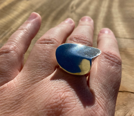 Vintage Chunky Modern Sterling Silver Ring