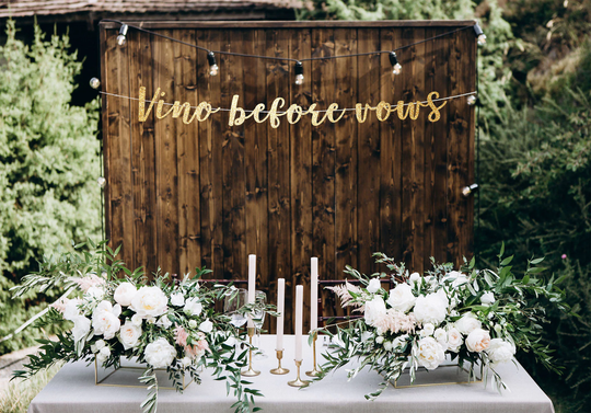 Bridal Shower Decorations, Vino Before Vows Banner, Bachelorette Party Bridal Decorations