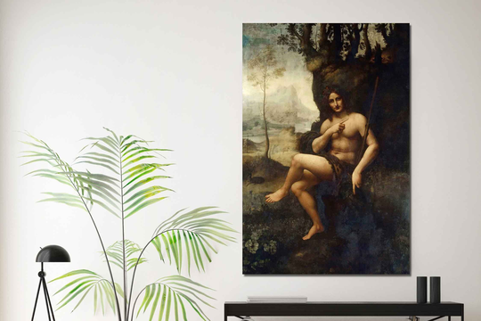 Bacchus, Painting By Leonardo Da Vinci, Reproduction Art Print On Canvas, Vintage Wall Art, Canvas