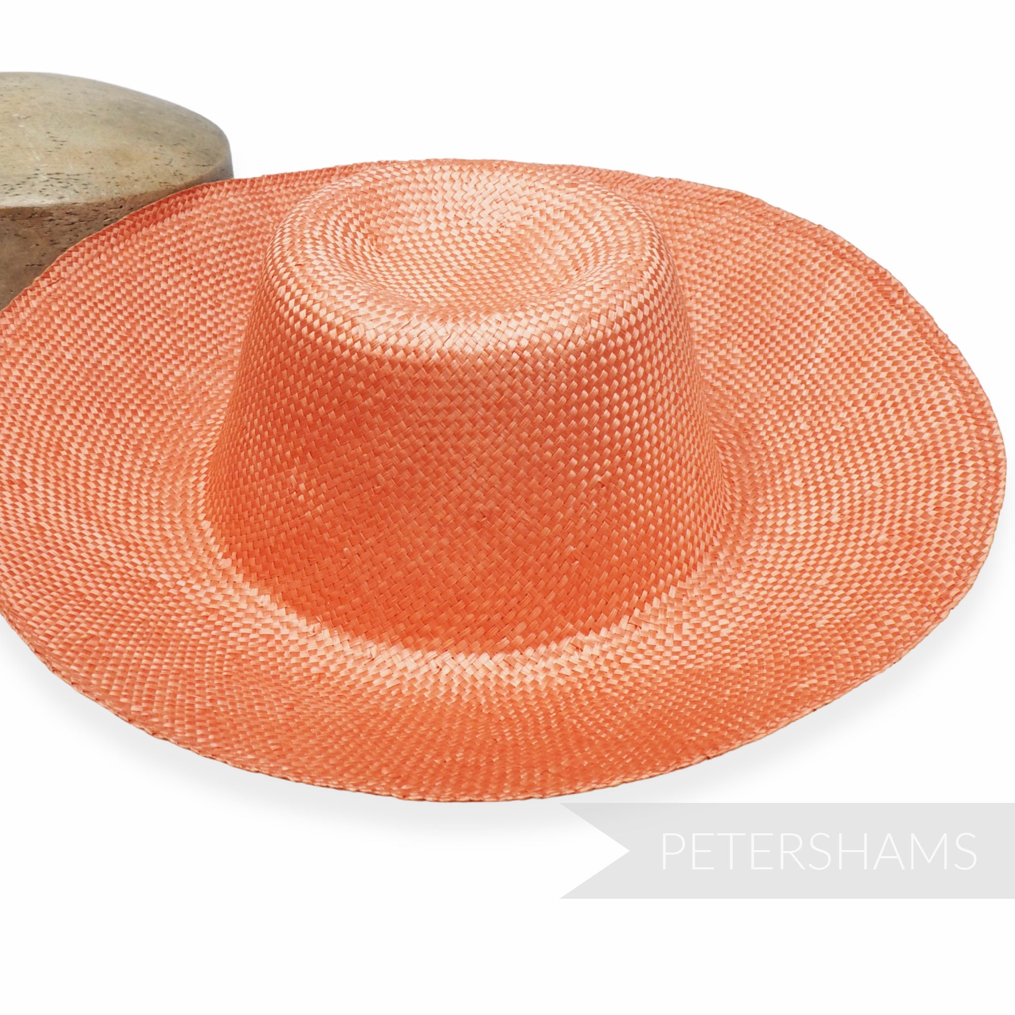 Ramie 1x1 Weave Straw 11 Capeline Hat Body For Millinery & Making - Pumpkin