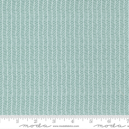 Love Note - Herringbone Blender Stripe Dusty Sky Lella Boutique Spring Valentines Cotton Quilting Fabric Moda