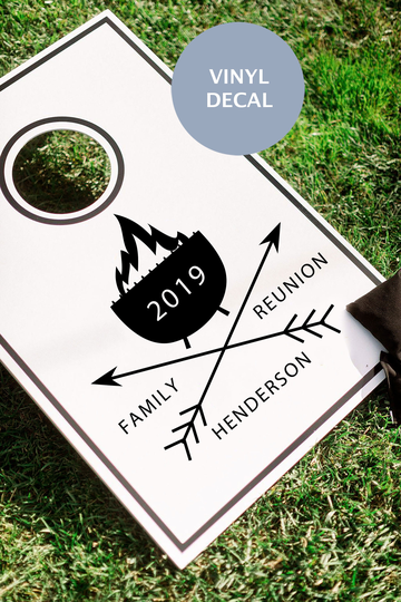 Yard Games, Family Reunion Vinyl Decal, Cornhole Decals