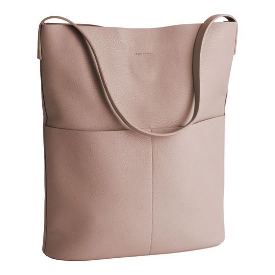 Light Brown Minimalist Faux Leather Hobo Tote Bag by World Market
