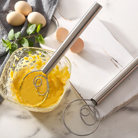 Manual Stainless Steel Egg Beater Milk Stirring Whisk Blender Kitchen Utensils