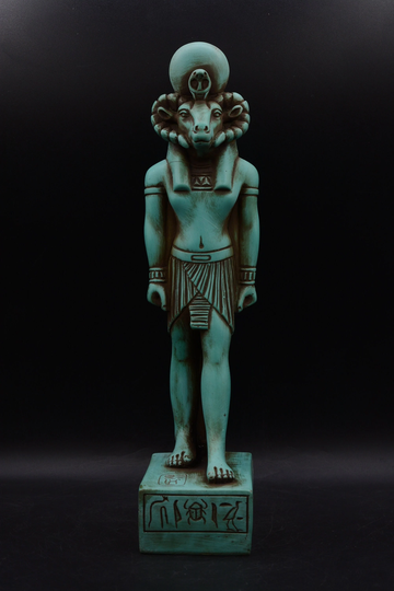 Statue Of Khnum God Potters Source The Nil Egyptian Art Green Stone Made in Egypt