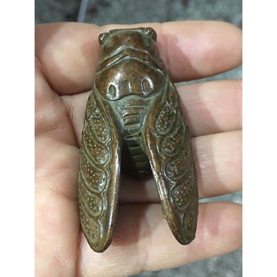 Solid Pure Copper Tea Pet Cicada Sculpture/Home Study Desktop Ornaments