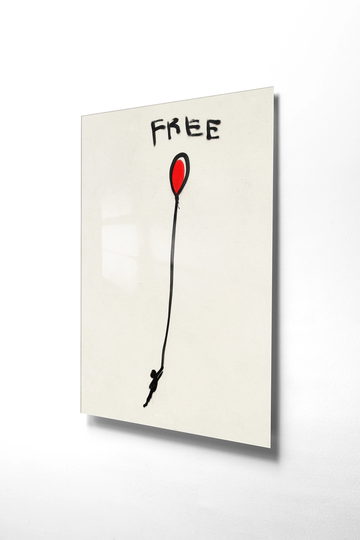 Banksy Kid Wall Art, Tempered Glass Nursery Decor, Large Living Room Housewarming Gift, Hangings, Decor