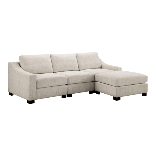 Cream Slope Arm Hayes 4 Piece L Modular Sectional Sofa by World Market