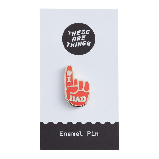 Red Number One Dad Foam Finger Enamel Pin by World Market