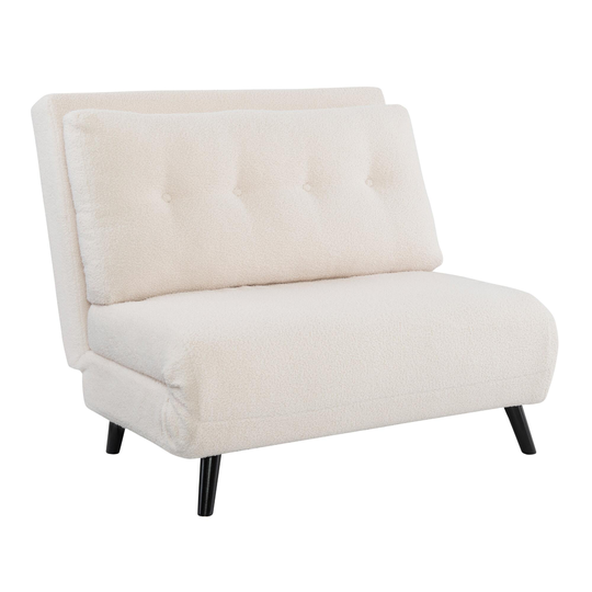 Off White Faux Sherpa Julian Sleeper Chair - Fabric by World Market