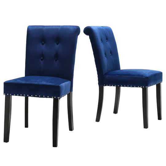 Outopee Contemporary/Modern Polyester/Polyester Blend Upholstered Dining Side Chair (Wood Frame) in Black | 303868585185