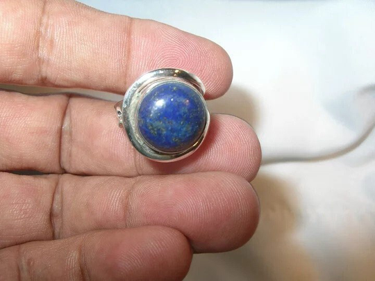 Vintage Sterling Adjustable Ring Blue Lapis