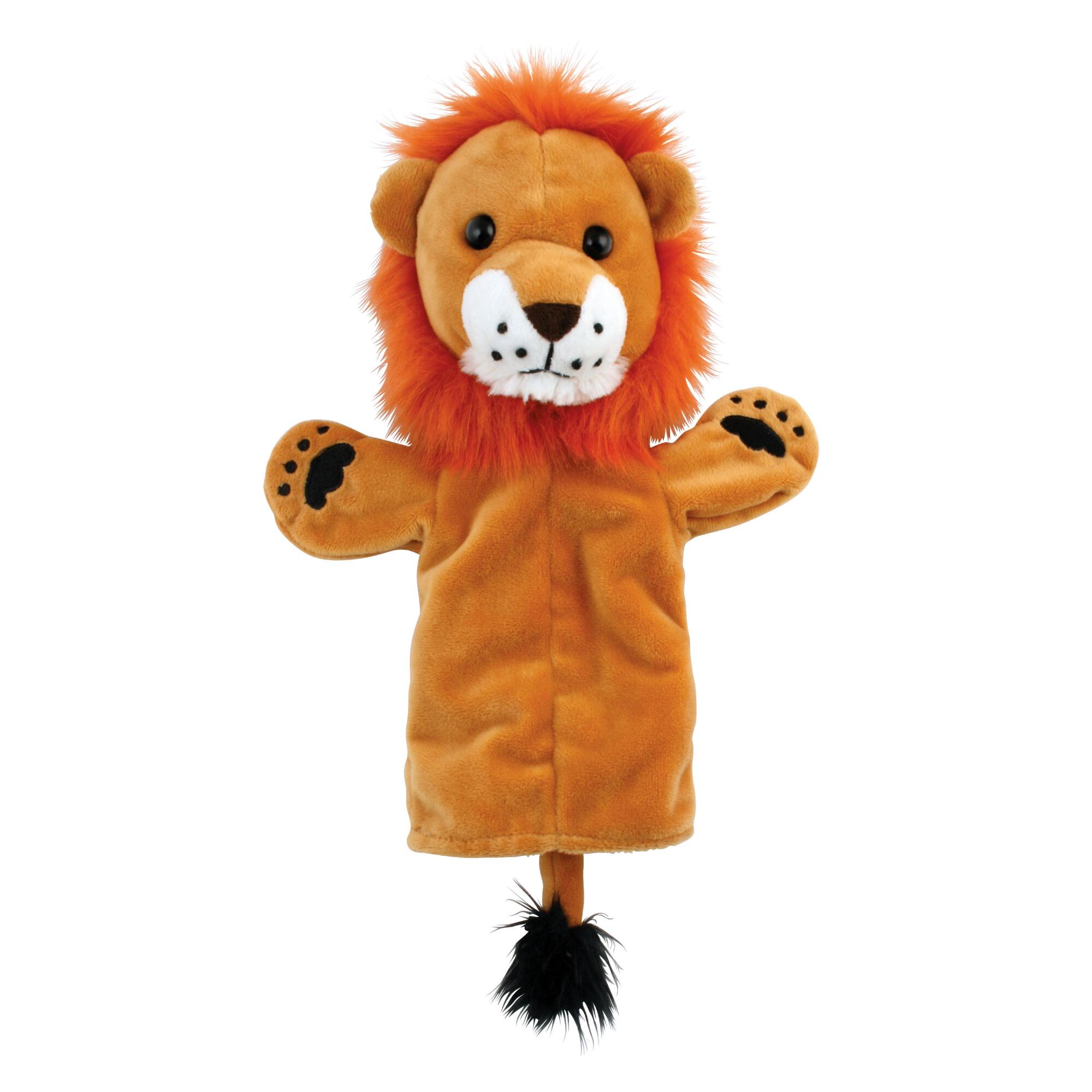 Lion Plush Hand Puppet: Brown/Orange - Polyester by World Market