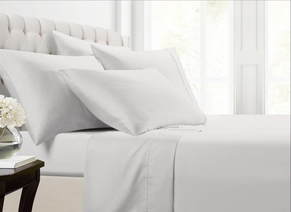 MHF Home Full Cotton Blend 6-Piece Bed Sheet Polyester in White | M560712